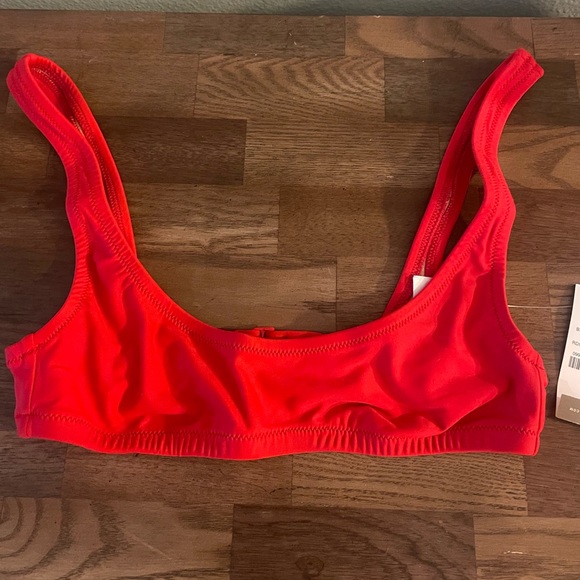 NEW…J.Crew Heritage Scoopneck Red Bikini Top - Picture 4 of 5